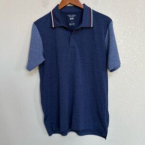 Roger Federer JW Anderson UNIQLO Polo Shirt Mens Large Navy Blue Golf Outdoor
